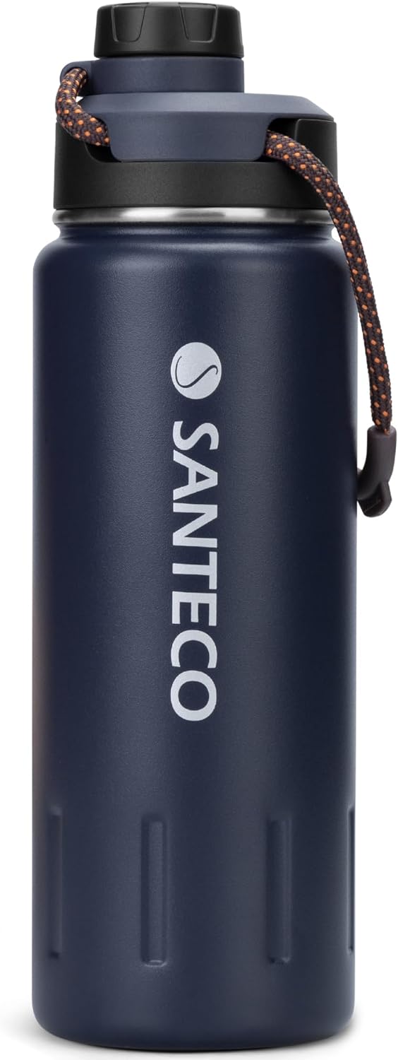 SANTECO Ktwo Sports Bottle, 24 oz, Stainless Steel, Vacuum Insulated